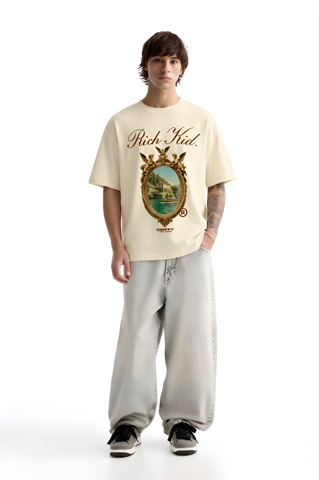Rich Kid Oversized T-shirt (Off-White)