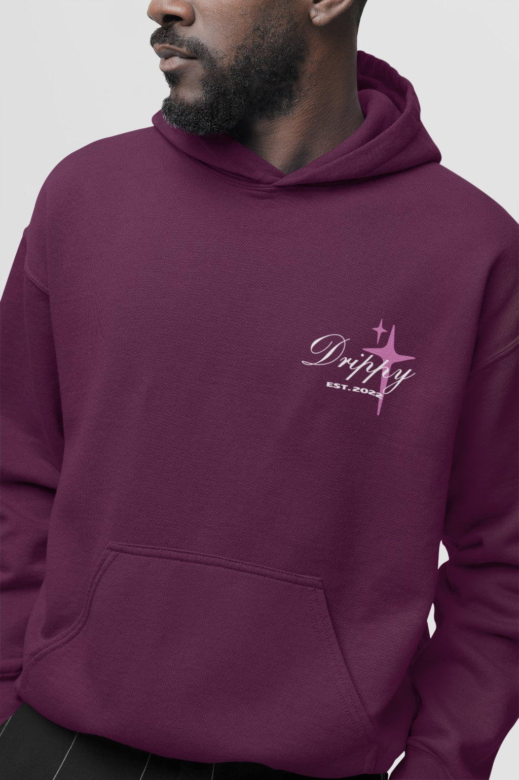 Who Cares Hoodie (Regular Fit) (Dark Maroon)