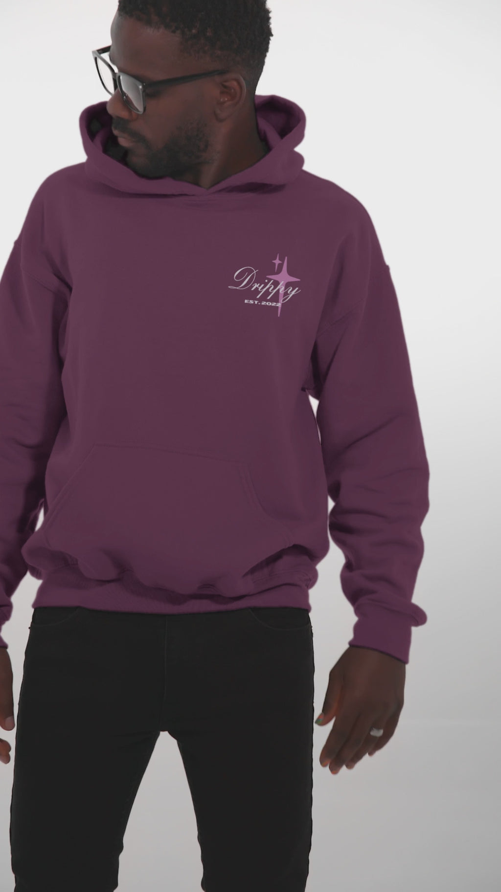 Who Cares Hoodie (Regular Fit) (Dark Maroon)